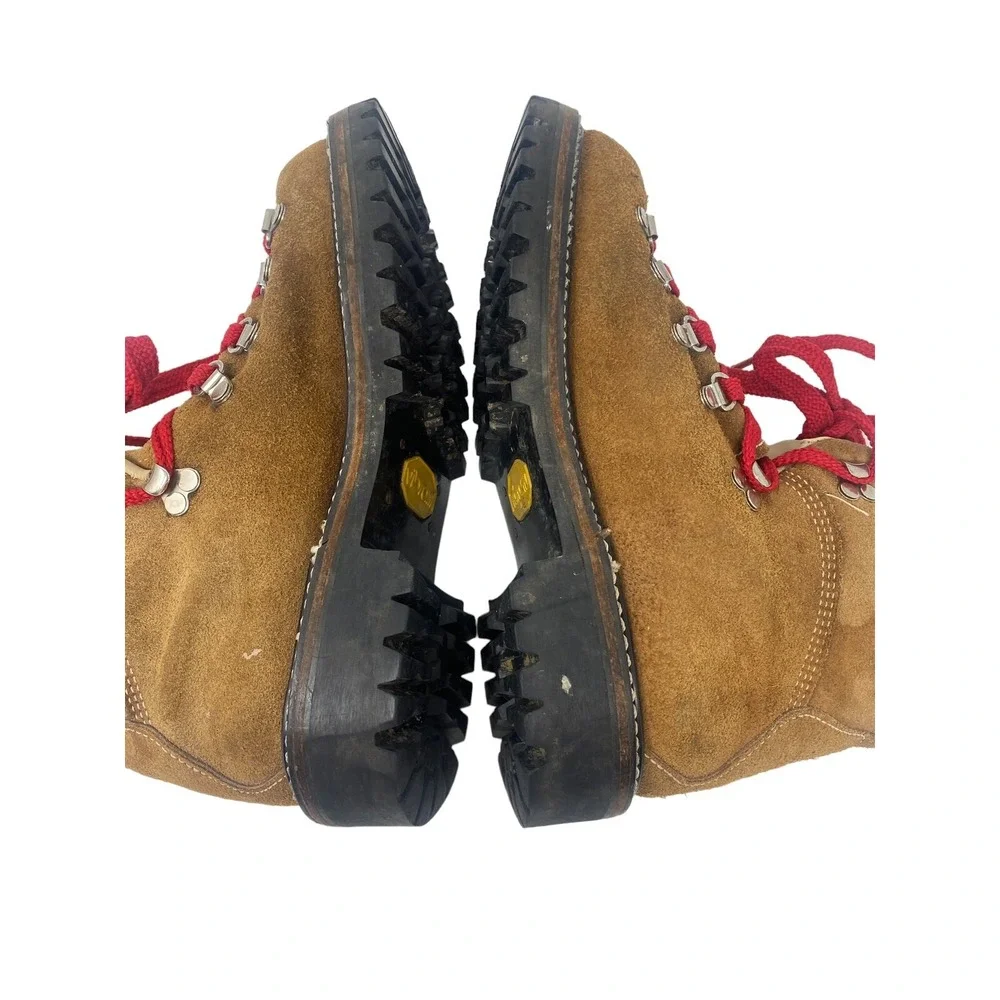 Wood-N-Stream 6  M Mountaineer Hiking Red‎  Laces Tan Suede Boots